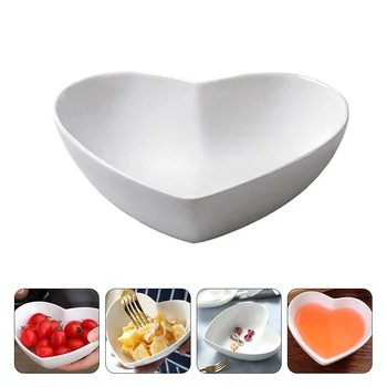 4 Шт Керамическая десертная тарелка Домашняя посуда Миска для пудинга неправильной формы из белой керамики Фруктовый салат