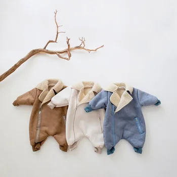 MILANCEL Зимняя детская одежда с меховой подкладкой, комбинезон для мальчиков, комбинезон для маленьких девочек, теплая одежда