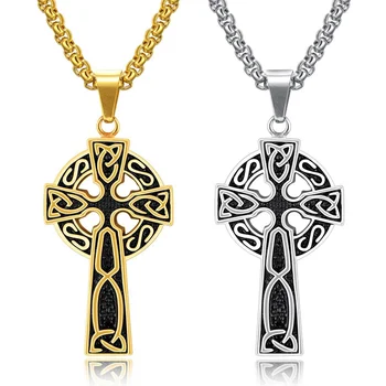 Массивные ожерелья с крестом Анк, мужские и женские ожерелья в стиле хип-хоп, цвета: золотистый, серебристый