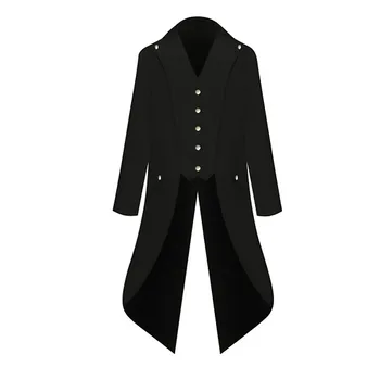Мужской модный фрак на Хэллоуин, пальто для костюмированной вечеринки, куртка в стиле стимпанк, готический жакет, Викторианский фрак, винтажный костюм на Хэллоуин