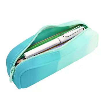 Силиконовый держатель для карандашей Водонепроницаемый градиентный футляр для ручек Школьные канцелярские принадлежности Вместительная сумка для хранения