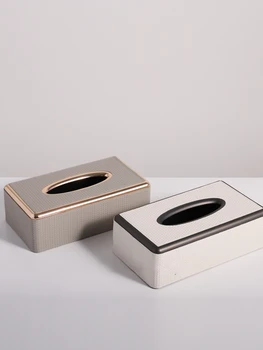 Современная легкая роскошная коробка для салфеток из тканой кожи, комната для образцов, офис продаж, украшение входа в гостиничный клуб