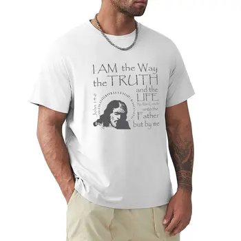 Футболка I Am The Way The Truth John 14 6 KJV, футболка оверсайз, однотонная футболка с коротким рукавом, черные футболки для мужчин