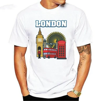 Футболка с сувенирным принтом New London, Великобритания, футболка для взрослых и детей British Tour Bus, футболка для фитнеса